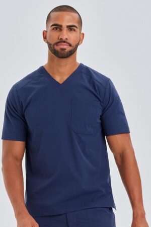 Men's Short Sleeve V-Neck Workwear Shirt & Pants Set