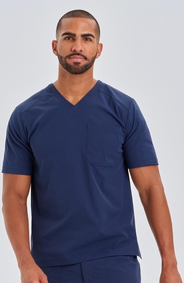 Men's Short Sleeve V-Neck Workwear Shirt & Pants Set